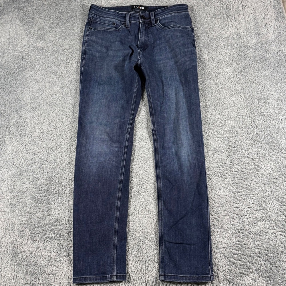 DU/ER L2X Slim Fit Jeans Mens 30x30 (30x29) Dark Wash Blue Performance Denim - Picture 3 of 8
